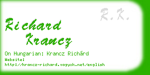 richard krancz business card