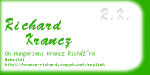 richard krancz business card